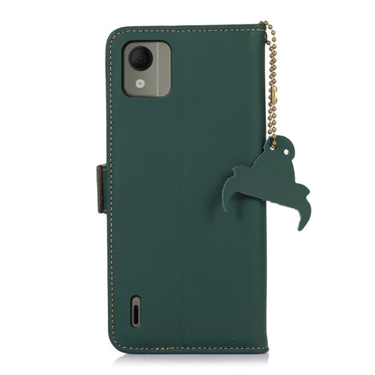 For Nokia C110 Genuine Leather Magnetic RFID Leather Phone Case(Green) - Nokia Cases by buy2fix | Online Shopping UK | buy2fix