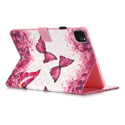 For iPad Pro 11 (2020) 3D Colored Drawing Horizontal Flip Leather Tablet Case, with Sleep / Wake-up Function & Holder & Card Slo & Wallet(Rose Butterfly) - iPad Pro 11 (2020) Cases by buy2fix | Online Shopping UK | buy2fix