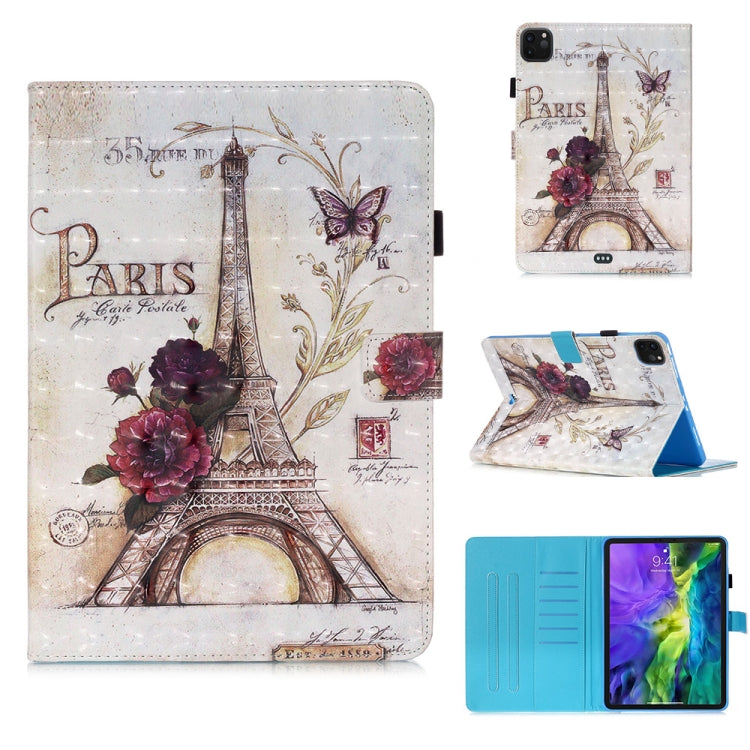 For iPad Pro 11 (2020) 3D Colored Drawing Horizontal Flip Leather Tablet Case, with Sleep / Wake-up Function & Holder & Card Slo & Wallet(35 Tower) - iPad Pro 11 (2020) Cases by buy2fix | Online Shopping UK | buy2fix