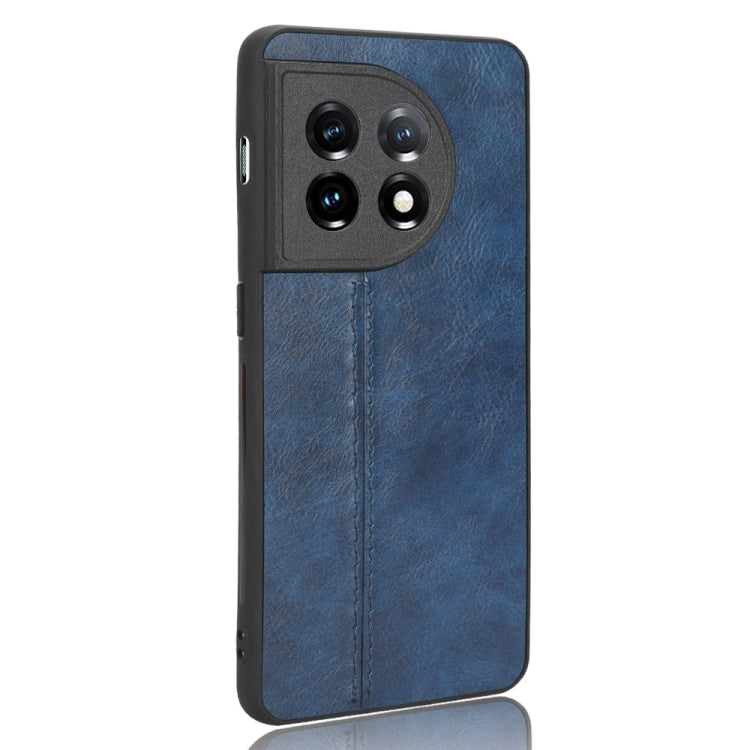 For OnePlus 11 5G Sewing Cow Pattern Skin PC + PU + TPU Phone Case(Blue) - OnePlus Cases by buy2fix | Online Shopping UK | buy2fix