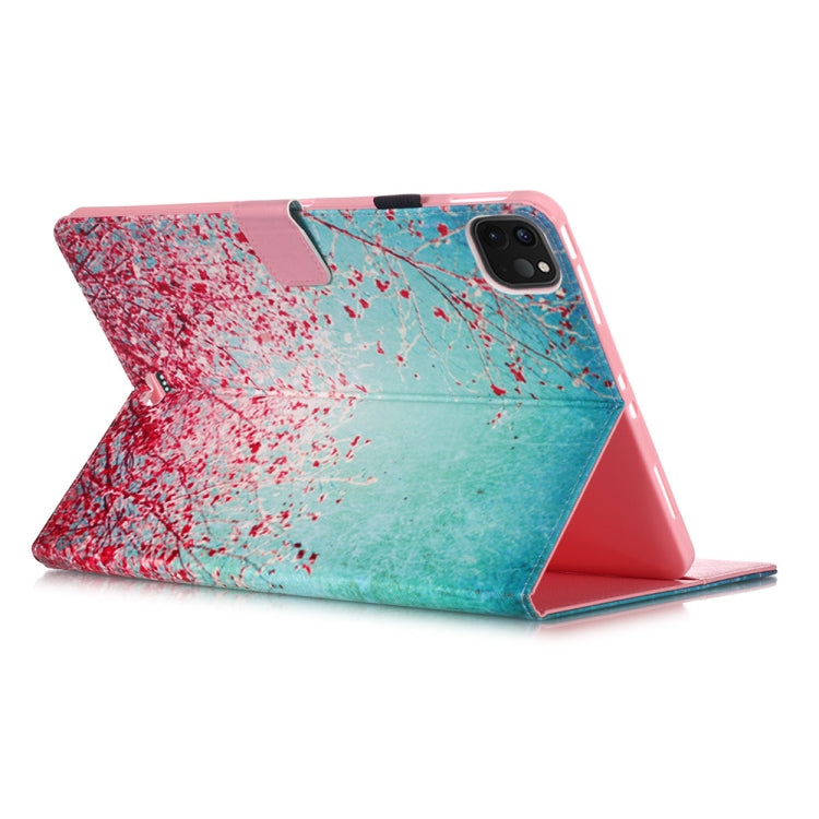 For iPad Pro 11 (2020) Colored Drawing Horizontal Flip Leather Tablet Case, with Sleep / Wake-up Function & Holder & Card Slo & Wallet(Cherry Tree) - iPad Pro 11 (2020) Cases by buy2fix | Online Shopping UK | buy2fix
