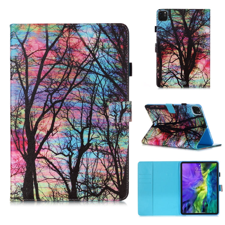 For iPad Pro 11 (2020) Colored Drawing Horizontal Flip Leather Tablet Case, with Sleep / Wake-up Function & Holder & Card Slo & Wallet(Color Tree) - iPad Pro 11 (2020) Cases by buy2fix | Online Shopping UK | buy2fix