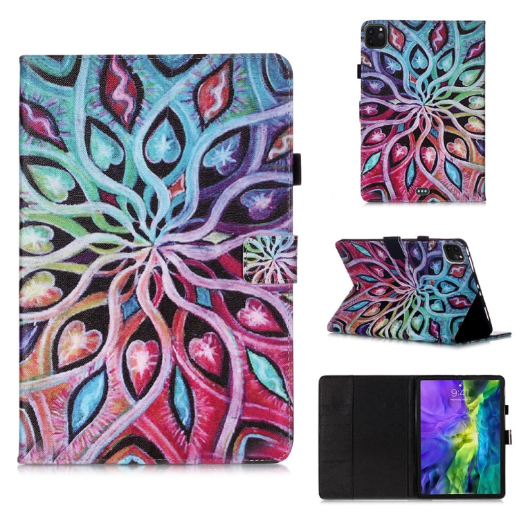 For iPad Pro 11 (2020) Colored Drawing Horizontal Flip Leather Tablet Case, with Sleep / Wake-up Function & Holder & Card Slo & Wallet(Spread Flower) - iPad Pro 11 (2020) Cases by buy2fix | Online Shopping UK | buy2fix