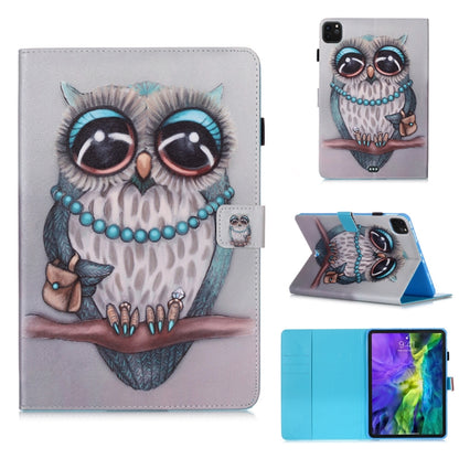 For iPad Pro 11 (2020) Colored Drawing Horizontal Flip Leather Tablet Case, with Sleep / Wake-up Function & Holder & Card Slo & Wallet(Grey Cat) - iPad Pro 11 (2020) Cases by buy2fix | Online Shopping UK | buy2fix