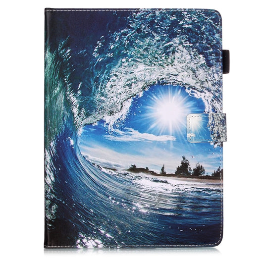 For iPad Pro 11 (2020) Plain Weave Texture Colored Drawing Horizontal Flip Leather Tablet Case, with Sleep / Wake-up Function & Holder & Card Slo & Wallet(Sea Wave  Sun) - iPad Pro 11 (2020) Cases by buy2fix | Online Shopping UK | buy2fix