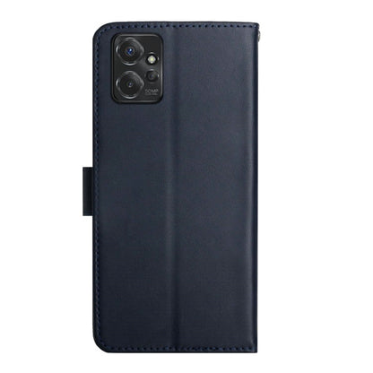 For Motorola Moto G Power 2023 Genuine Leather Fingerprint-proof Horizontal Flip Phone Case(Blue) - Motorola Cases by buy2fix | Online Shopping UK | buy2fix