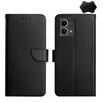 For Motorola Moto G Stylus 5G 2023 Genuine Leather Fingerprint-proof Horizontal Flip Phone Case(Black) - Motorola Cases by buy2fix | Online Shopping UK | buy2fix