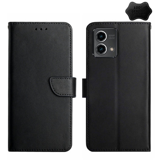 For Motorola Moto G Stylus 5G 2023 Genuine Leather Fingerprint-proof Horizontal Flip Phone Case(Black) - Motorola Cases by buy2fix | Online Shopping UK | buy2fix
