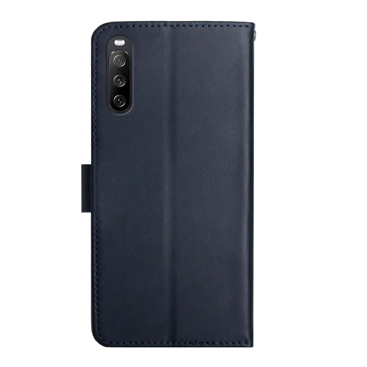 For Sony Xperia 10 V Genuine Leather Fingerprint-proof Horizontal Flip Phone Case(Blue) - Sony Cases by buy2fix | Online Shopping UK | buy2fix