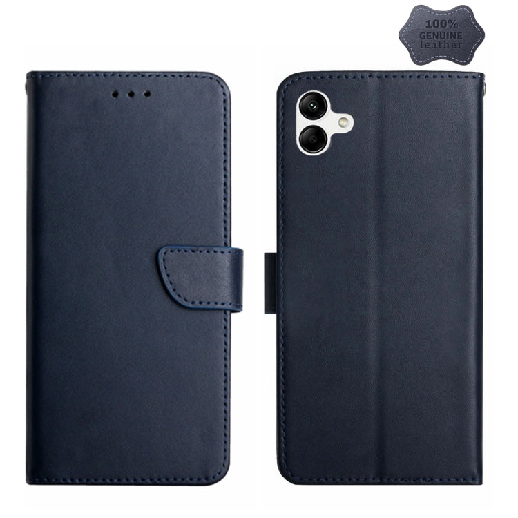 For Samsung Galaxy F14 5G Global Genuine Leather Fingerprint-proof Horizontal Flip Phone Case(Blue) - Galaxy Phone Cases by buy2fix | Online Shopping UK | buy2fix