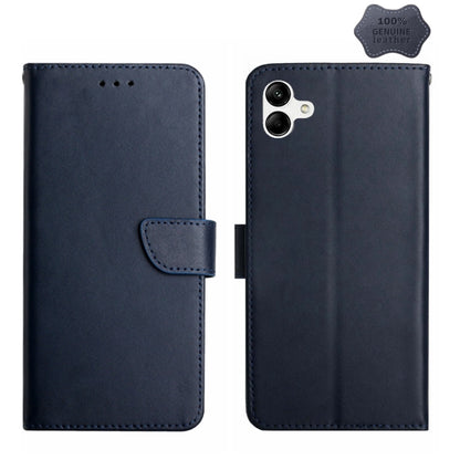 For Samsung Galaxy F14 5G Global Genuine Leather Fingerprint-proof Horizontal Flip Phone Case(Blue) - Galaxy Phone Cases by buy2fix | Online Shopping UK | buy2fix