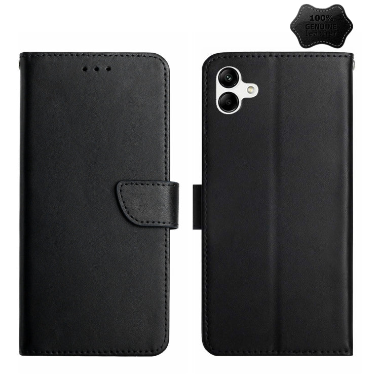 For Samsung Galaxy F14 5G Global Genuine Leather Fingerprint-proof Horizontal Flip Phone Case(Black) - Galaxy Phone Cases by buy2fix | Online Shopping UK | buy2fix