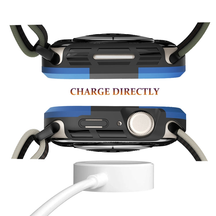 For Apple Watch Series 9 / 8 / 7 41mm Armor Frame Watch Case(Blue) by buy2fix