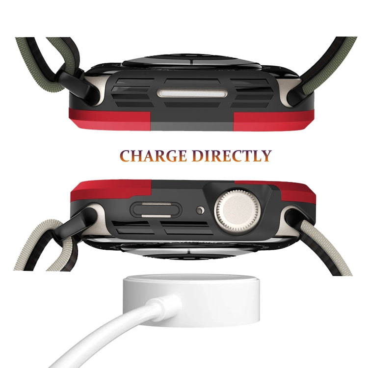 For Apple Watch Series SE 2&6&SE&5&4 44mm Armor Frame Watch Case(Red) by buy2fix