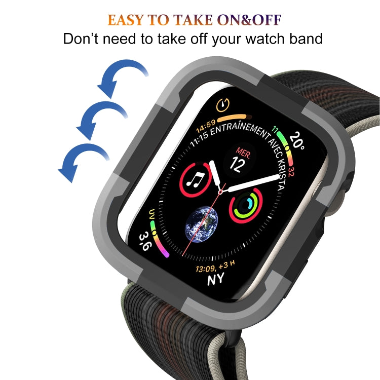 For Apple Watch Series SE 2&6&SE&5&4 44mm Armor Frame Watch Case(Grey) by buy2fix