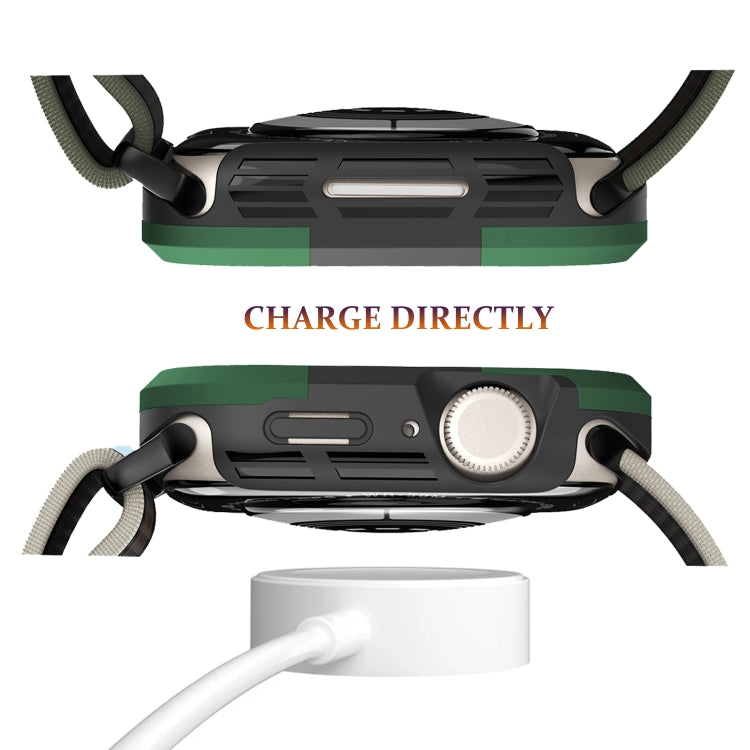 For Apple Watch Ultra 3 / 2 / 1 49mm Armor Frame Watch Case(Green) by buy2fix