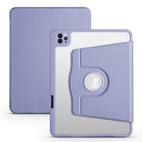 Acrylic 360 Degree Rotation Holder Tablet Leather Case For iPad Air 13 2025 / 2024 / Pro 12.9 2022(Lavender Purple)