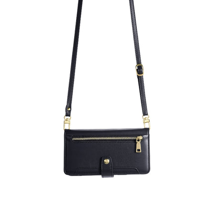 For Realme C55 4G Sheep Texture Cross-body Zipper Wallet Leather Phone Case(Black) by buy2fix