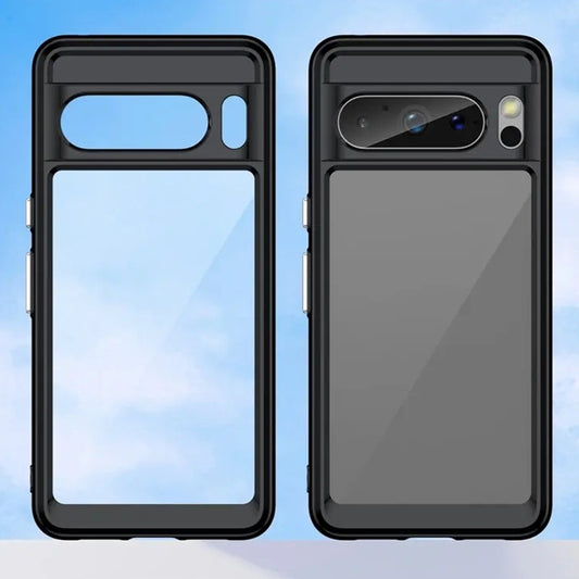 For Google Pixel 8 Pro Colorful Series Acrylic + TPU Phone Case(Black) - Google Cases by buy2fix | Online Shopping UK | buy2fix