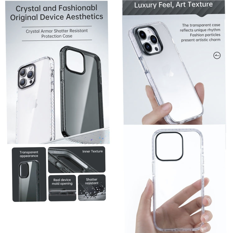 For iPhone 14 Pro Rock Crystal Armor PC Shockproof TPU Phone Case(Transparent Black) - iPhone 14 Pro Cases by ROCK | Online Shopping UK | buy2fix