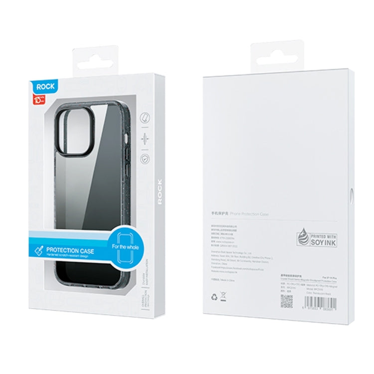 For iPhone 14 Pro Rock Crystal Armor PC Shockproof TPU Phone Case(Transparent Black) - iPhone 14 Pro Cases by ROCK | Online Shopping UK | buy2fix