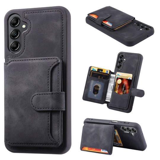 For Samsung Galaxy A15 4G / 5G Skin Feel Dream RFID Anti-theft PU Card Bag Phone Case(Black)