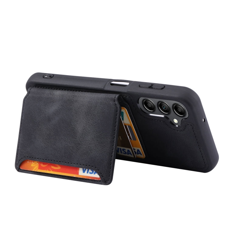 For Samsung Galaxy A15 4G / 5G Skin Feel Dream RFID Anti-theft PU Card Bag Phone Case(Black) by buy2fix