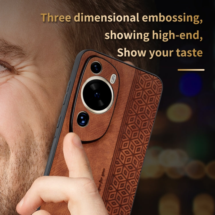 For Huawei P60 Art AZNS 3D Embossed Skin Feel Phone Case(Brown) - Huawei Cases by AZNS | Online Shopping UK | buy2fix