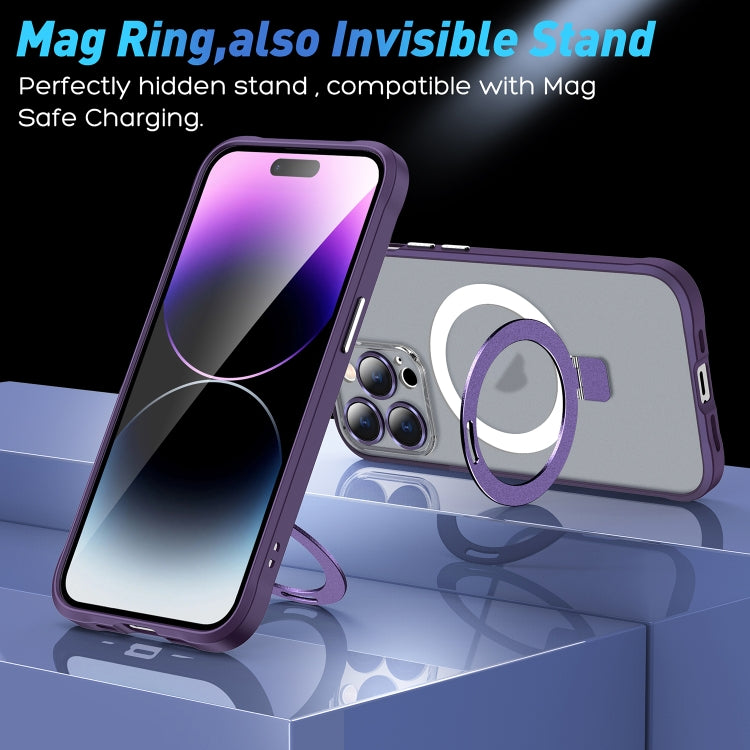 For iPhone 12 Metal Eyes Series MagSafe Magnetic Holder Phone Case(Red) by buy2fix