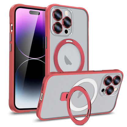 For iPhone 12 Pro Metal Eyes Series MagSafe Magnetic Holder Phone Case(Red) by buy2fix