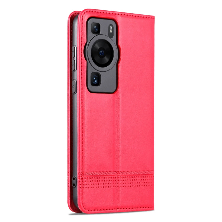For Huawei P60 / P60 Pro AZNS Magnetic Calf Texture Flip Leather Phone Case(Red) - Huawei Cases by AZNS | Online Shopping UK | buy2fix
