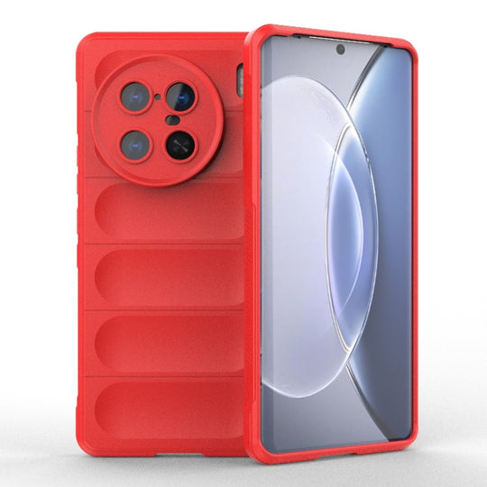 For vivo X90 Pro+ 5G Magic Shield TPU + Flannel Phone Case(Red)