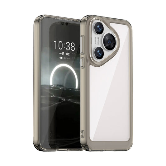 For Huawei Pura 70 Colorful Series Acrylic + TPU Phone Case(Transparent Grey) - Huawei Cases by buy2fix | Online Shopping UK | buy2fix