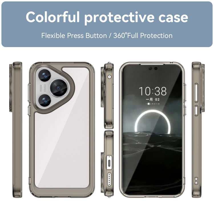 For Huawei Pura 70 Colorful Series Acrylic + TPU Phone Case(Transparent Grey) - Huawei Cases by buy2fix | Online Shopping UK | buy2fix