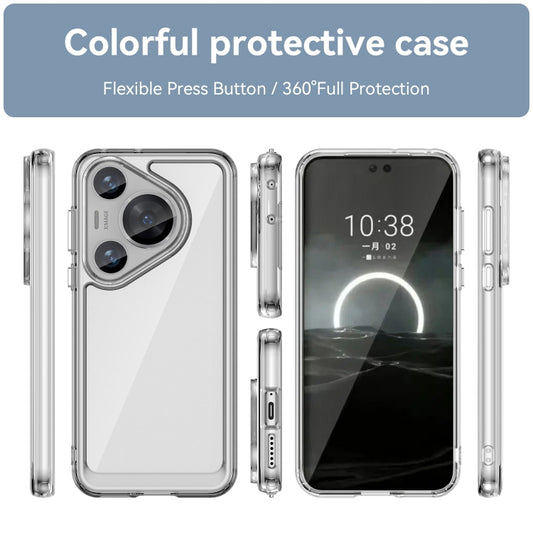 For Huawei Pura 70 Pro Colorful Series Acrylic + TPU Phone Case(Transparent) - Huawei Cases by buy2fix | Online Shopping UK | buy2fix