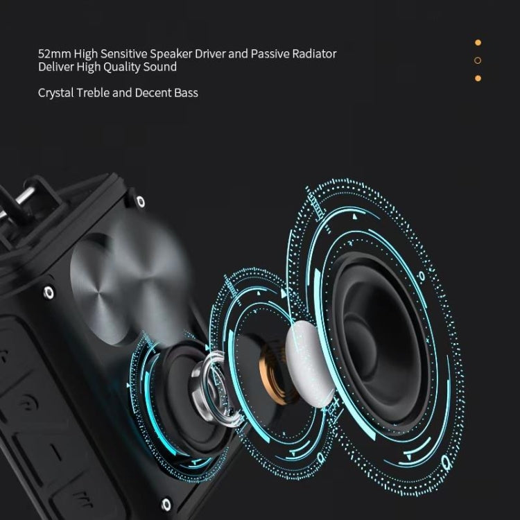 New Rixing NR109 TF FM Portable Bluetooth Stereo Surround(Black) - Desktop Speaker by NewRixing | Online Shopping UK | buy2fix