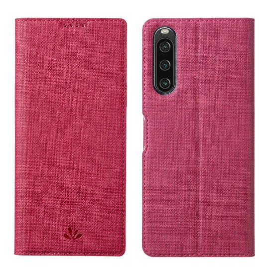 For Sony Xperia 10 V ViLi DMX Series Shockproof Magnetic Leather Phone Case(Rose Red)