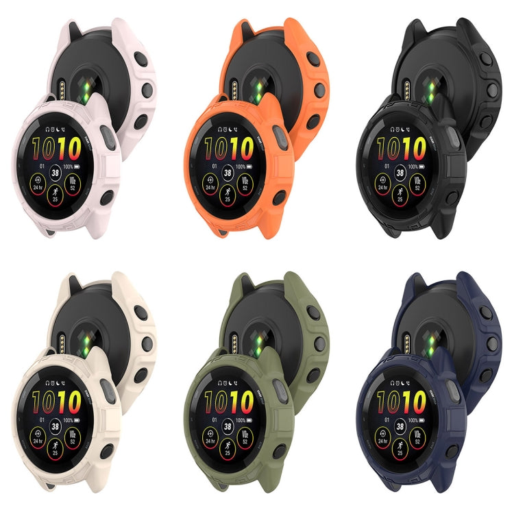 For Garmin Forerunner 265S Armor Hollow Watch Protective Case(Light Pink) - Watch Cases by buy2fix | Online Shopping UK | buy2fix
