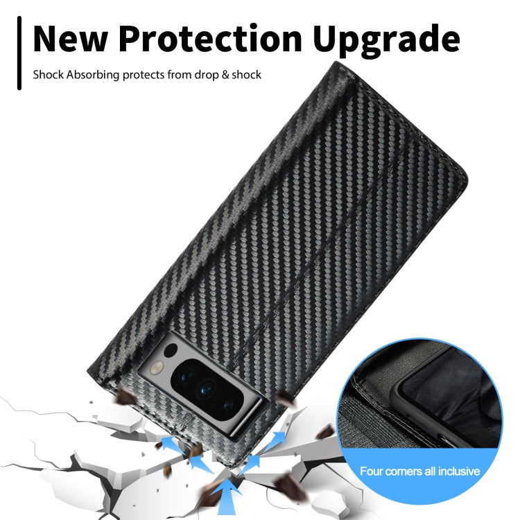 For Google Pixel 8 Pro LC.IMEEKE Carbon Fiber Leather Phone Case(Vertical Black) - Google Cases by LC.IMEEKE | Online Shopping UK | buy2fix