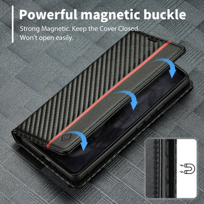 For Google Pixel 8 Pro LC.IMEEKE Carbon Fiber Leather Phone Case(Vertical Black) - Google Cases by LC.IMEEKE | Online Shopping UK | buy2fix