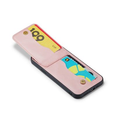 For iPhone 11 Pro Max Fierre Shann Crazy Horse Card Holder Back Cover PU Phone Case(Pink) - iPhone 11 Pro Max Cases by FIERRE SHANN | Online Shopping UK | buy2fix