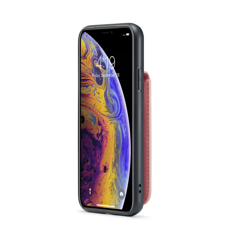 For iPhone XS Max Fierre Shann Crazy Horse Card Holder Back Cover PU Phone Case(Pink) - More iPhone Cases by FIERRE SHANN | Online Shopping UK | buy2fix
