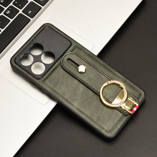 For Xiaomi Redmi K70/K70 Pro Wristband Leather Back Phone Case(Green) - Xiaomi Cases by buy2fix | Online Shopping UK | buy2fix