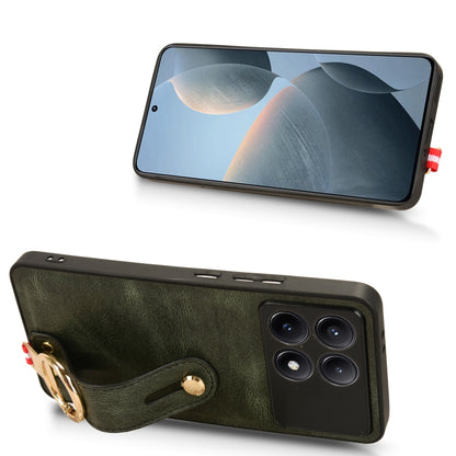 For Xiaomi Redmi K70/K70 Pro Wristband Leather Back Phone Case(Green) - Xiaomi Cases by buy2fix | Online Shopping UK | buy2fix