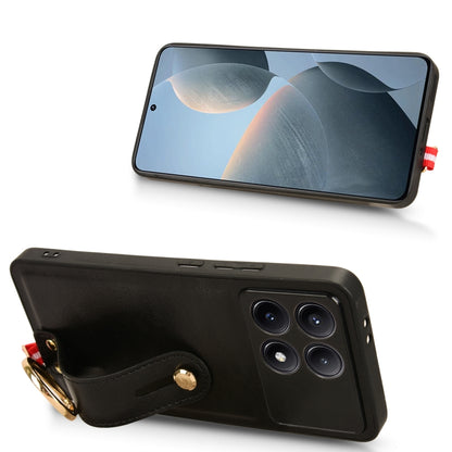 For Xiaomi Poco X6 Pro/Redmi K70E Wristband Leather Back Phone Case(Black) - Xiaomi Cases by buy2fix | Online Shopping UK | buy2fix