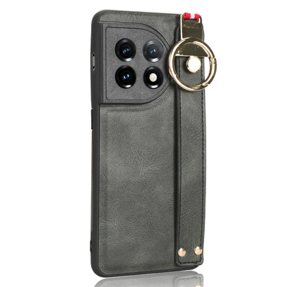 For OnePlus 11 Wristband Leather Back Phone Case(Green) - OnePlus Cases by buy2fix | Online Shopping UK | buy2fix