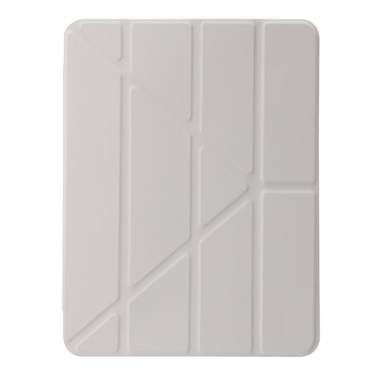 For iPad Pro 12.9 2022 / 2021 / 2020 Clear Acrylic Deformation Leather Tablet Case(Grey) - iPad Pro 12.9 (2022/2021) Cases by buy2fix | Online Shopping UK | buy2fix