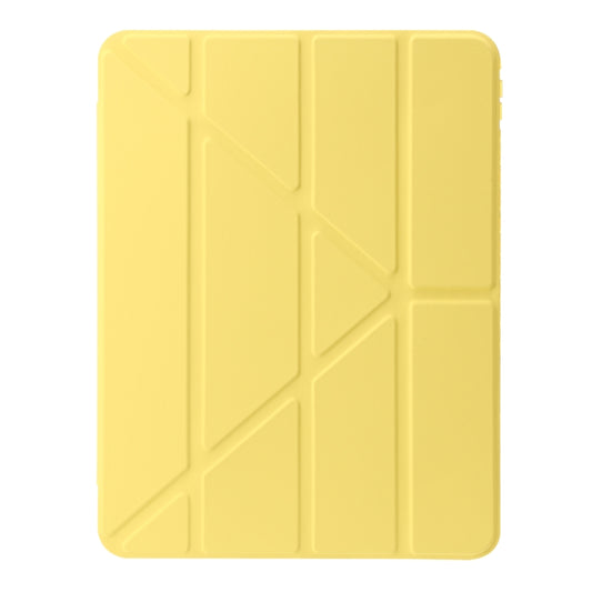For iPad Pro 12.9 2022 / 2021 / 2020 Clear Acrylic Deformation Leather Tablet Case(Yellow) - iPad Pro 12.9 (2022/2021) Cases by buy2fix | Online Shopping UK | buy2fix