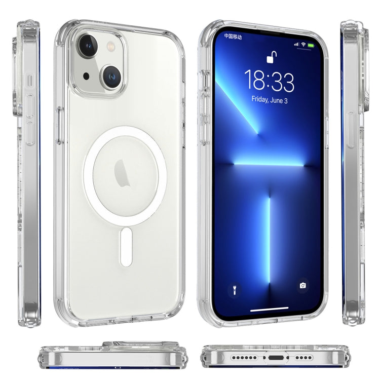 For iPhone 14 Magsafe Magnetic Airbag Shockproof TPU + PC Phone Case(Transparent White) by buy2fix