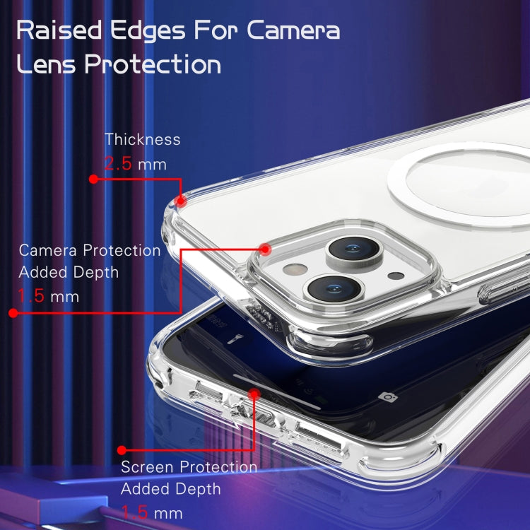 For iPhone 14 Magsafe Magnetic Airbag Shockproof TPU + PC Phone Case(Transparent White) by buy2fix